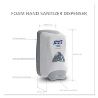 Fmx-12 Foam Hand Sanitizer Dispenser For 1200 Ml Refill, 6.6" X 5.13" X 11", White