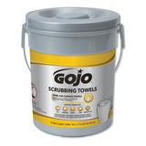 Scrubbing Towels, Hand Cleaning, Silver-yellow, 10 1-2 X 12, 72-bucket, 6-carton