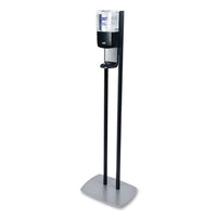 Es6 Hand Sanitizer Floor Stand With Dispenser, 1,200 Ml, 13.5 X 5 X 28.5, Graphite-silver