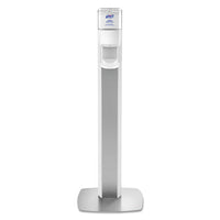 Messenger Es6 Floor Stand With Dispenser, 1200 Ml, 13.16" X 16.63" X 51.57", Silver-white