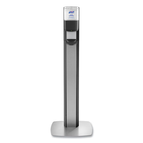 Messenger Es6 Graphite Panel Floor Stand With Dispenser, 1,200 Ml, 16.75 X 6 X 40, Graphite-silver