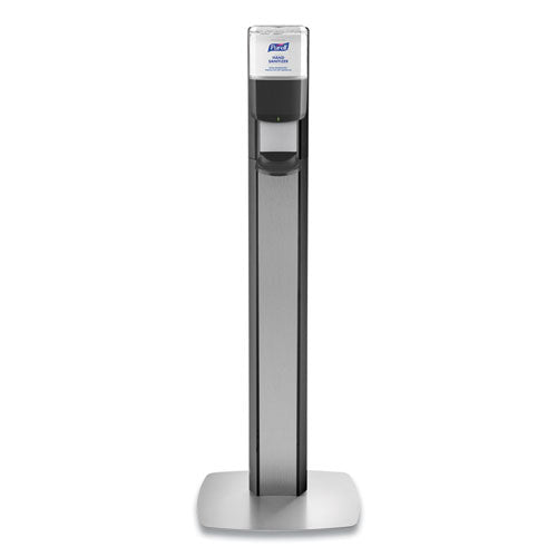 Messenger Es8 Silver Panel Floor Stand With Dispenser, 1,200 Ml, 16.75 X 6 X 40, Silver-graphite