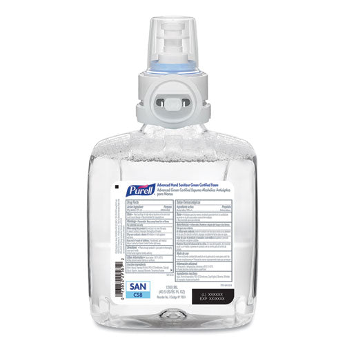 Green Certified Advanced Refreshing Foam Hand Sanitizer, For Cs8, 1,200 Ml, Fragrance-free, 2-carton