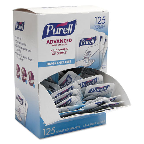 Single Use Advanced Gel Hand Sanitizer, 1.2 Ml, Packet, Clear, 125-box, 12 Box-carton