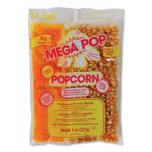 Mega Pop Popcorn, Butter, 8 Oz Bag, 36 Bags-carton