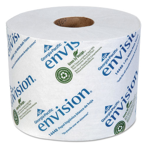 Envision High-capacity Standard Bath Tissue, Septic Safe, 1-ply, White, 1500-roll, 48-carton