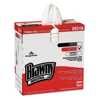 Brawny Industrial Lightweight Shop Towel, 9 1-10" X 12 1-2", White, 2000-carton