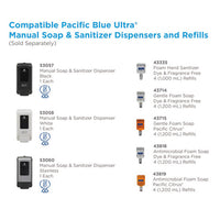 Pacific Blue Ultra Soap-sanitizer Dispenser 1200 Ml Refill, 5.6" X 4.4" X 11.5", Black