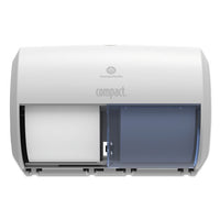 Compact Coreless Side-by-side 2-roll Tissue Dispenser, 11.31 X 7.69 X 8, White
