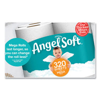 Mega Toilet Paper, Septic Safe, 2-ply, White, 320 Sheets-roll, 48 Rolls-pack