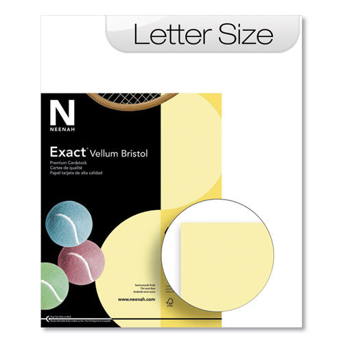 Exact Vellum Bristol Cover Stock, 67lb, 8.5 X 11, Yellow, 100-pack