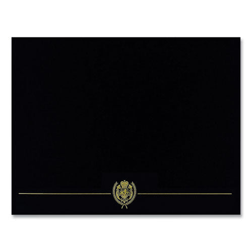 Classic Crest Certificate Covers, 9.38 X 12, Black, 5-pack