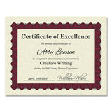 Metallic Border Certificates, 11 X 8.5, Ivory-red, 100-pack