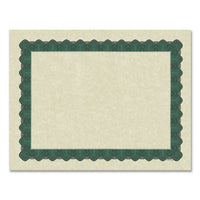 Metallic Border Certificates, 11 X 8.5, Ivory-green, 100-pack