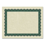 Metallic Border Certificates, 11 X 8.5, Ivory-green, 100-pack