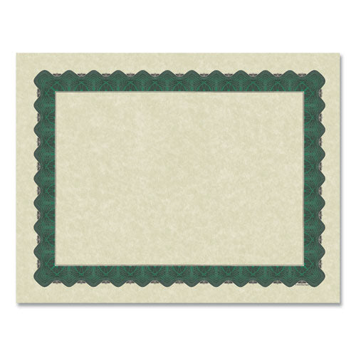 Metallic Border Certificates, 11 x 8.5, Ivory/Green with Green Border, 100/Pack Metallic Border Certificates, 11 x 8.5, Ivory/Green with Green Border, 100/Pack