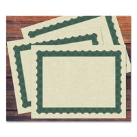 Metallic Border Certificates, 11 X 8.5, Ivory-green, 100-pack