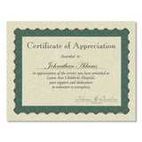 Metallic Border Certificates, 11 X 8.5, Ivory-green, 100-pack
