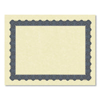 Metallic Border Certificates, 11 X 8.5, Ivory-blue, 100-pack