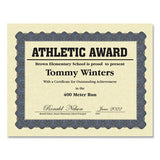 Metallic Border Certificates, 11 X 8.5, Ivory-blue, 100-pack