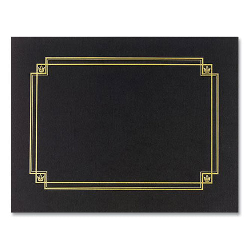 Premium Textured Certificate Holder, 12.65 X 9.75, Black, 3-pack