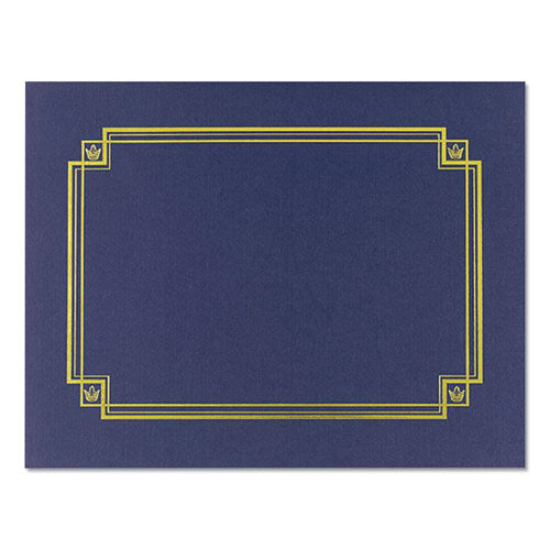 Premium Textured Certificate Holder, 12.65 X 9.75, Navy, 3-pack