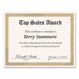 Foil Border Certificates, 8.5 X 11, Ivory-gold, Braided, 15-pack