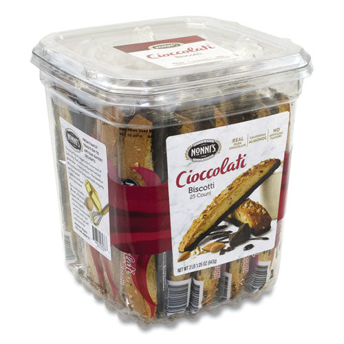 Biscotti, Dark Chocolate Almond, 0.85 Oz Individually Wrapped, 25-pack, Delivered In 1-4 Business Days
