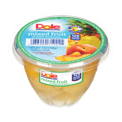 Mixed Fruit In 100% Fruit Juice Cups, Peaches/pears/pineapple, 7 Oz Cup, 12/box, Ships In 1-3 Business Days