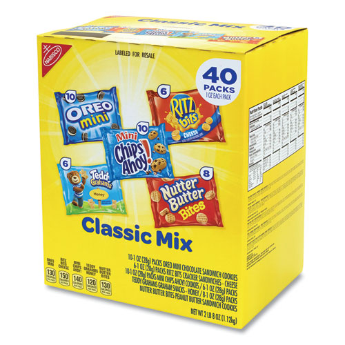 Cookie And Cracker Classic Mix, Assorted Flavors, 1 Oz Pack, 40 Packs-box, Delivered In 1-4 Business Days