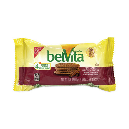 belVita Breakfast Biscuits, Cinnamon Brown Sugar, 1.76 oz Pack, 25 Packs/Carton, Ships in 1-3 Business Days belVita Breakfast Biscuits, Cinnamon Brown Sugar, 1.76 oz Pack, 25 Packs/Carton, Ships in 1-3 Business Days