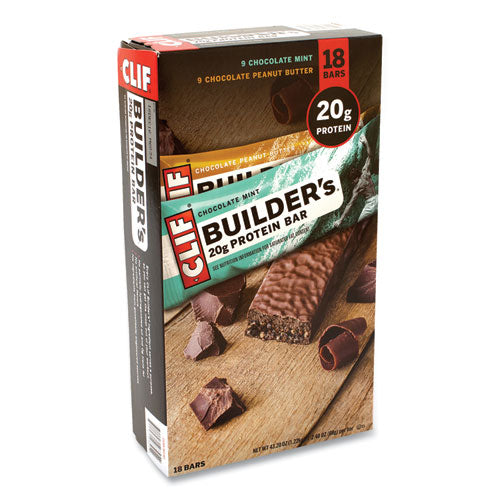 Builders Protein Bar, Chocolate Mint-chocolate Peanut Butter, 2.4 Oz Bar, 18 Bars-box, Delivered In 1-4 Business Days