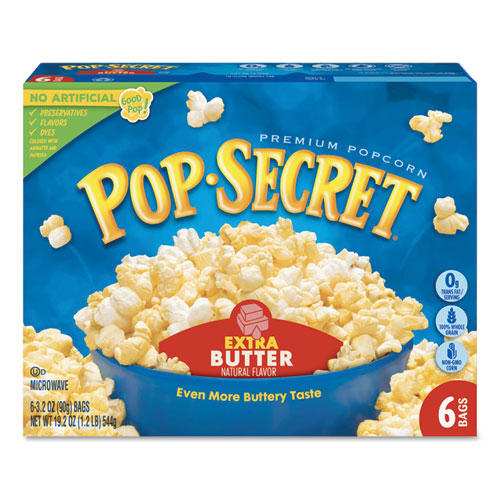 Microwave Popcorn, Movie Theater Butter, 3 Oz Bags, 30-carton, Delivered In 1-4 Business Days