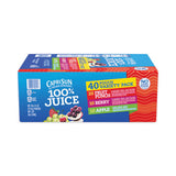 100% Juice Pouches Variety Pack, 6 Oz, 40 Pouches/pack, Ships In 1-3 Business Days