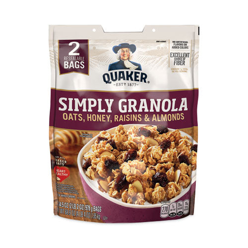 Simply Granola, Oats, Honey, Raisins And Almonds, 34.5 Oz Bag, 2 Bags/pack, Ships In 1-3 Business Days