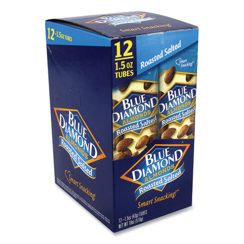 Roasted Salted Almonds, 1.5 Oz Tube, 12 Tubes-carton, Delivered In 1-4 Business Days