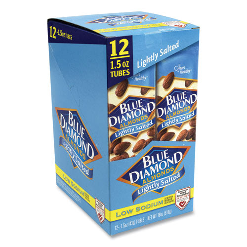 Low Sodium Lightly Salted Almonds, 1.5 Oz Tube, 12 Tubes-box, Delivered In 1-4 Business Days