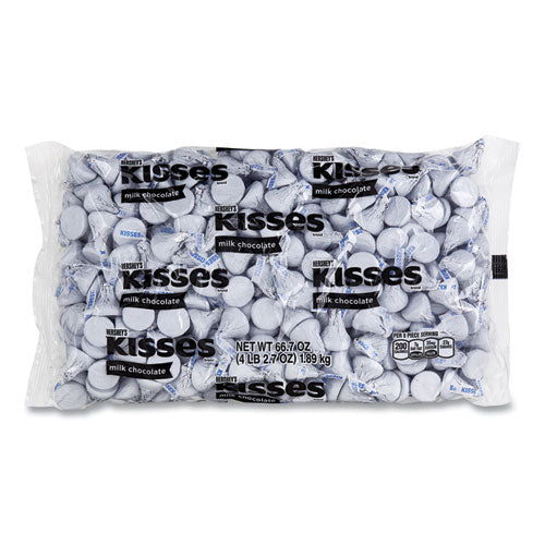 Kisses, Milk Chocolate, White Wrappers, 66.7 Oz Bag, Delivered In 1-4 Business Days