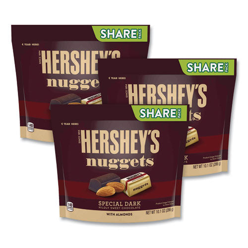 Nuggets Share Pack, Special Dark With Almonds, 10.1 Oz Bag, 3-pack, Delivered In 1-4 Business Days