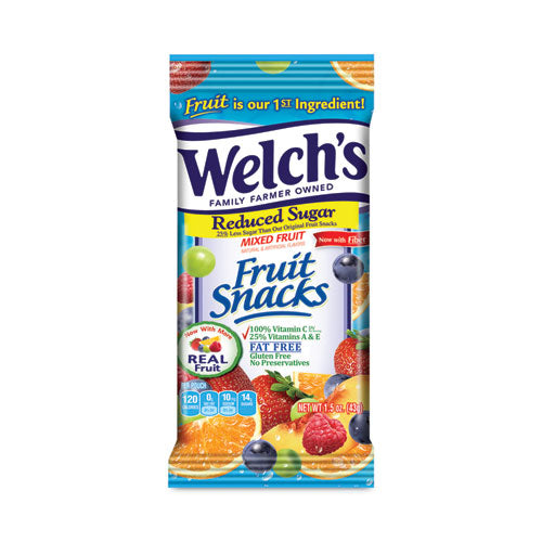 Reduced Sugar Mixed Fruit Snacks, 1.5 Oz Pouches, 144/carton, Ships In 1-3 Business Days
