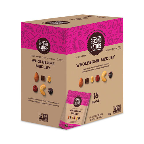 Wholesome Medley Trail Mix, 1.5 Oz Bag, 16 Bags/box, Ships In 1-3 Business Days