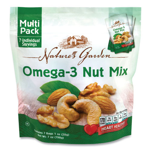 Omega-3 Nut Mix, 1 Oz Pouch, 7 Pouches-pack, 6 Packs-box, Delivered In 1-4 Business Days