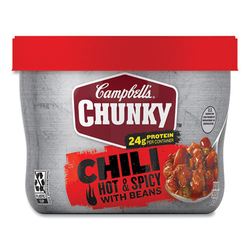 Chunky Firehouse Hot And Spicy Chili With Beans, 15.25 Oz, 8/carton, Ships In 1-3 Business Days