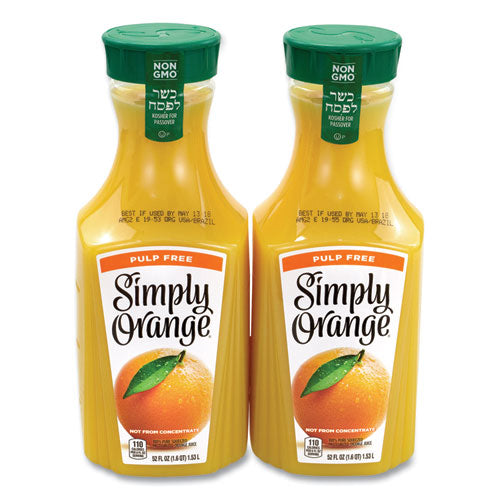 Orange Juice Pulp Free, 52 Oz Bottle, 2-pack, Delivered In 1-4 Business Days