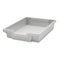 F1 Shallow Trays For Gratnells Storage Frames And Trolleys, 1 Section, 1.85 Gal, 12.28" X 16.81" X 3.25", Light Gray, 8/pack