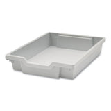 F1 Shallow Trays For Gratnells Storage Frames And Trolleys, 1 Section, 1.85 Gal, 12.28" X 16.81" X 3.25", Light Gray, 8/pack