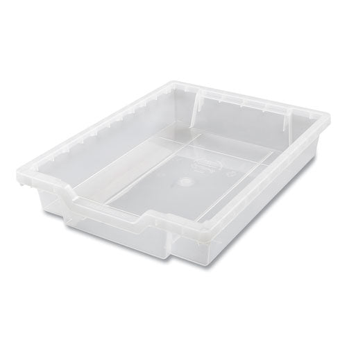 F1 Shallow Trays For Gratnells Storage Frames And Trolleys, 1 Section, 1.85 Gal, 12.28" X 16.81" X 3.25", Trans Frost, 8/pack