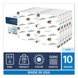 Colors Print Paper, 20lb, 8.5 X 11, Blue, 500 Sheets-ream, 10 Reams-carton