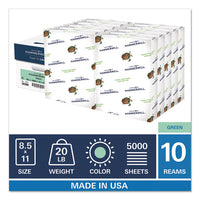 Colors Print Paper, 20lb, 8.5 X 11, Green, 500 Sheets-ream, 10 Reams-carton