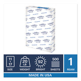 Copy Plus Print Paper, 92 Bright, 20 Lb, 11 X 17, White, 500-ream